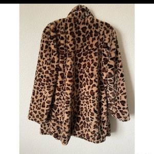 leopard coat very warm cozy fury large beautiful flattering stretch do not miss